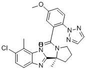CAS # 1505484-82-1, [(2S)-2-(6-Chloro-7-methyl-1H-benzimidazol-2-yl)-2-methyl-1-pyrrolidinyl][5-methoxy-2-(2H-1,2,3-triazol-2-yl)phenyl]methanone, ACT-541468, Daridorexant, Nemorexant