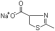 structure of CAS# 15058-19-2, 4,5-Dihydro-2-methyl-4-thiazolecarboxylic acid sodium salt