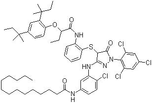 CAS 登录号：150779-67-2, 1-(2,4,6-三氯苯基)-3-(5-十四酰胺基-2-氯苯胺基)-4-[2-[alpha-(2,4-二特戊基苯氧基)丁酰胺基]苯硫基]-5-吡唑酮