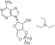 structure of CAS# 151837-09-1, (R)-腺苷 环3',5'-(硫代磷酸氢酯)三乙胺盐