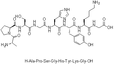 CAS # 152051-60-0, L-Alanyl-L-prolyl-L-serylglycyl-L-histidyl-L-tyrosyl-L-lysylglycine