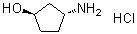 structure of CAS# 1523541-74-3, (1R,3R)-3-Aminocyclopentanol hydrochloride (1:1)