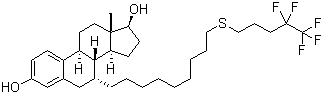 structure of CAS# 153004-31-0, (7a,17b)-7-[9-[(4,4,5,5,5-Pentafluoropentyl)thio]nonyl]-estra-1,3,5(10)-triene-3,17-diol