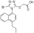 CAS # 1533519-96-8, 2-[[5-Bromo-4-(4-propylnaphthalen-1-yl)-4H-1,2,4-triazol-3-yl]thio]acetic acid