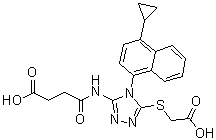 CAS # 1533519-99-1, 4-[[5-[(Carboxymethyl)thio]-4-(4-cyclopropylnaphthalen-1-yl)-4H-1,2,4-triazol-3-yl]amino]-4-oxobutanoic acid