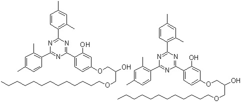 CAS 登录号：153519-44-9, 光稳定剂 UV 400, 2-[4-[2-羟基-3-十三烷氧基丙基]氧基]-2-羟基苯基]-4,6-双(2,4-二甲基苯基)-1,3,5-三嗪和 2-[4-[2-羟基-3-十二烷氧基丙基]氧基]-2-羟基苯基]-4,6-双(2,4-二甲基苯基)-1,3,5-三嗪混合物