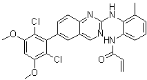 structure of CAS# 1538604-68-0, N-[2-[[6-(2,6-二氯-3,5-二甲氧基苯基)-2-喹唑啉基]氨基]-3-甲基苯基]-2-丙烯酰胺