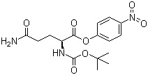 structure of CAS# 15387-45-8, 2-叔丁氧羰基氨基-4-氨基甲酰基丁酸 4-硝基苯酯