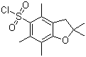 structure of CAS# 154445-78-0, 2,2,4,6,7-Pentamethyldihydrobenzofuran-5-sulfonyl chloride