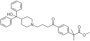 structure of CAS# 154477-55-1, 2-[4-[4-[4-(羟基二苯甲基)-1-哌啶基]-1-氧代丁基]苯基]-2,2-二甲基乙酸甲酯