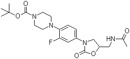 CAS # 154591-03-4, 4-[4-[5-[(Acetylamino)methyl]-2-oxo-3-oxazolidinyl]-2-fluorophenyl]-1-piperazinecarboxylic acid tert-butyl ester