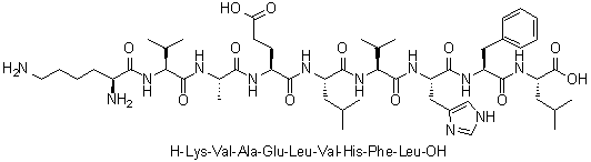 CAS # 154652-79-6, L-Lysyl-L-valyl-L-alanyl-L-alpha-glutamyl-L-leucyl-L-valyl-L-histidyl-L-phenylalanyl-L-leucine