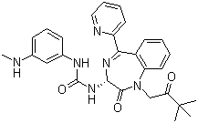 CAS # 155488-25-8, N-[(3R)-1-(3,3-Dimethyl-2-oxobutyl)-2,3-dihydro-2-oxo-5-(2-pyridinyl)-1H-1,4-benzodiazepin-3-yl]-N'-[3-(methylamino)phenyl]urea
