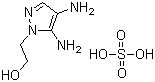 structure of CAS# 155601-30-2, 4,5-Diamino-1-(2-hydroxyethyl)pyrazole sulfate