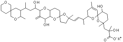 Okadaic acid potassium salt molecular structure (CAS 155751-72-7)
