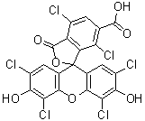 structure of CAS# 155911-16-3, 6-羧基-2',4,4',5',7,7'-六氯荧光素