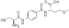 structure of CAS# 156707-43-6, N-[4-[[(2R)-2-氨基-3-巯基-1-氧代丙基]氨基]苯甲酰基]-L-蛋氨酸