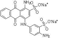 CAS 登录号：15827-21-1, 1-氨基-4-(4-氨基-3-磺基苯胺基)蒽醌-2-磺酸二钠盐