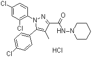 structure of CAS# 158681-13-1, Rimonabant hydrochloride