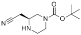 structure of CAS# 1589082-06-3, (S)-tert-Butyl 3-(cyanomethyl)piperazine-1-carboxylate