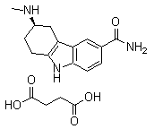 CAS # 158930-09-7, Frovatriptan succinate, (3R)-2,3,4,9-Tetrahydro-3-(methylamino)-1H-carbazole-6-carboxamide butanedioate