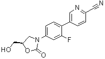 CAS 登录号：1597428-07-3, 5-[2-氟-4-[(5R)-5-(羟基甲基)-2-氧代-3-恶唑烷基]苯基]-2-吡啶甲腈