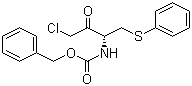 structure of CAS# 159878-01-0, (R)-Phenylmethyl [3-chloro-2-oxo-1-[(phenylthio)methyl]-propyl]carbamate