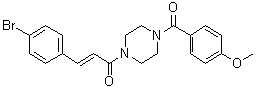 structure of CAS# 1599432-08-2, (2E)-3-(4-溴苯基)-1-[4-(4-甲氧基苯甲酰基)-1-哌嗪基]-2-丙烯-1-酮
