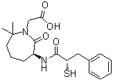 CAS # 160135-92-2, Gemopatrilat, (6S)-Hexahydro-6-[[(2S)-2-mercapto-1-oxo-3-phenylpropyl]amino]-2,2-dimethyl-7-oxo-1H-azepine-1-acetic acid, BMS 189921