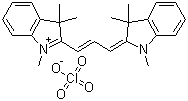 CAS # 16021-25-3, 1,3,3-Trimethyl-2-[3-(1,3,3-trimethyl-2-indolinylidene)propenyl]-3H-indolium perchlorate