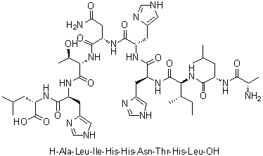 CAS # 160214-76-6, L-Alanyl-L-leucyl-L-isoleucyl-L-histidyl-L-histidyl-L-asparaginyl-L-threonyl-L-histidyl-L-leucine