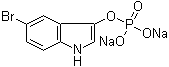 structure of CAS# 16036-59-2, 5-Bromoindol-3-ol dihydrogen phosphate (ester) disodium salt