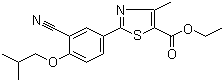 structure of CAS# 160844-75-7, 2-(3-氰基-4-异丁氧基苯基)-4-甲基噻唑-5-甲酸乙酯