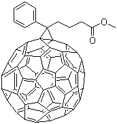 structure of CAS# 160848-22-6, 3'-苯基-3'H-环丙[1,9][5,6]富勒烯-C60-Ih-3'-丁酸甲酯