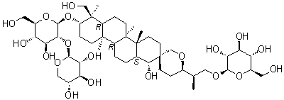 CAS 登录号：160896-45-7, 凤仙萜四醇苷 F