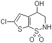 structure of CAS# 160982-16-1, (S)-6-氯-3,4-二氢-2H-噻吩并[3,2-e]-1,2-噻嗪-4-醇 1,1-二氧化物
