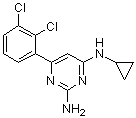 structure of CAS# 1609960-31-7, N4-Cyclopropyl-6-(2,3-dichlorophenyl)-2,4-pyrimidinediamine
