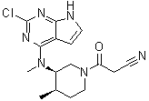 structure of CAS# 1616761-00-2, (3R,4R)-3-[(2-Chloro-7H-pyrrolo[2,3-d]pyrimidin-4-yl)methylamino]-4-methyl-beta-oxo-1-piperidinepropanenitrile