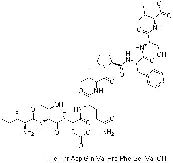 CAS # 162558-10-3, L-Isoleucyl-L-threonyl-L-alpha-aspartyl-L-glutaminyl-L-valyl-L-prolyl-L-phenylalanyl-L-seryl-L-valine