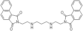 CAS # 162706-37-8, Elinafide, N,N'-(Trimethylenebis(iminoethylene))dinaphthalimide, 2-[2-[3-[2-(1,3-Dioxobenzo[e]isoindol-2-yl)ethylamino]propylamino]ethyl]benzo[e]isoindole-1,3-dione