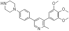 structure of CAS# 1627503-67-6, 1-[4-[6-甲基-5-(3,4,5-三甲氧基苯基)-3-吡啶基]苯基]哌嗪