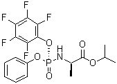 structure of CAS# 1627824-09-2, N-[(R)-(2,3,4,5,6-五氟苯氧基)苯氧基亚膦酰]-D-丙氨酸异丙酯
