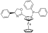 structure of CAS# 163169-12-8, (2R)-1-[(4S)-4,5-二氢-4-苯基-2-恶唑基]-2-(二苯基膦基)二茂铁