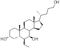 structure of CAS# 1632118-69-4, (3alpha,5beta,6beta,7beta)-6-乙基胆烷-3,7,24-三醇