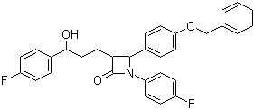 structure of CAS# 163222-32-0, (3R,4S)-1-(4-氟苯基)-3-[(3S)-3-(4-氟苯基)-3-羟基丙基]-4-[4-(苯甲氧基)苯基]-2-氮杂环丁酮