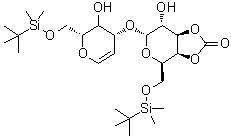 CAS 登录号：163228-39-5, 1,5-脱水-3-O-[3,4-O-羰基-6-O-[(1,1-二甲基乙基)二甲基硅烷基]-beta-D-吡喃半乳糖基]-2-脱氧-6-O-[(1,1-二甲基乙基)二甲基硅烷基]-D-阿拉伯-己-1-烯糖