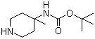 CAS # 163271-08-7, tert-Butyl (4-methylpiperidin-4-yl)carbamate, (4-Methylpiperidin-4-yl)carbamic acid 1,1-dimethylethyl ester