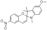 structure of CAS# 16331-96-7, 5-Methoxy-1,3,3-trimethyl-6'-nitrospiro[indoline-2,2'-[2H]chromene]
