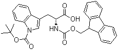 structure of CAS# 163619-04-3, Fmoc-D-Trp(Boc)-OH