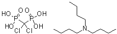 structure of CAS# 163706-61-4, (Dichloromethylene)bis[phosphonic acid] mono(tributylamine) salt